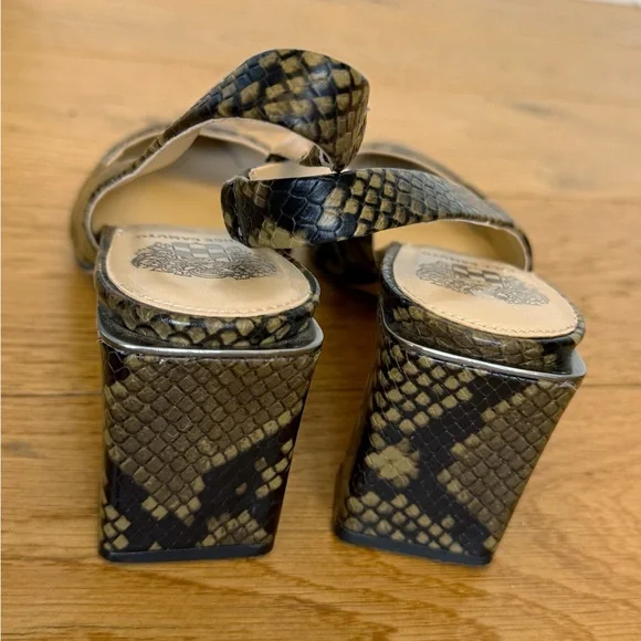 Vince Camuto Hamden Snake Print Leather Slingback Pumps Size 8 EUC - Picture 7 of 11